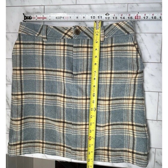 Eddie Bauer Blue Plaid Lined Wool Mini Skirt Womens 6P Clueless Prep School - Picture 8 of 10
